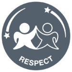 School Games respect badge, icon on a grey background